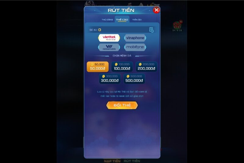 Rút tiền Win79